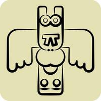 Symbol Totem. verbunden zu Alaska Symbol. Hand gezeichnet Stil. einfach Design editierbar. einfach Illustration vektor