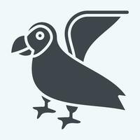 ikon lunnefågel. relaterad till alaska symbol. glyf stil. enkel design redigerbar. enkel illustration vektor
