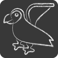 ikon lunnefågel. relaterad till alaska symbol. krita stil. enkel design redigerbar. enkel illustration vektor
