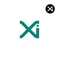 Brief xi Monogramm Logo Design vektor