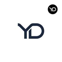 Brief yd Monogramm Logo Design vektor