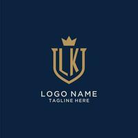 lk Initiale Schild Krone Logo vektor