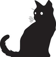 Katze Vektor Silhouette Illustration schwarz Farbe