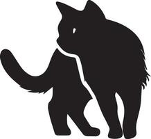 Katze Vektor Silhouette Illustration schwarz Farbe