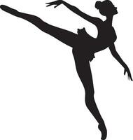 ballerina kvinna flexibel utgör vektor silhuett