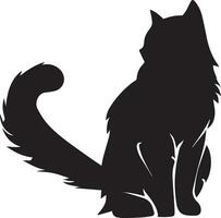 Katze Vektor Silhouette Illustration schwarz Farbe