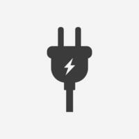 Energie, Steckdose, elektrischer Stecker, Kabelsymbolvektor isoliertes Symbolzeichen vektor