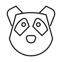 panda ikon, tecken, symbol i linje stil vektor