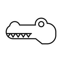 krokodil ikon, tecken, symbol i linje stil vektor