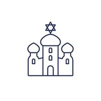 Synagoge Linie Symbol, jüdisch Haus von Anbetung vektor