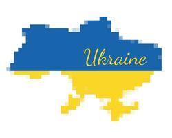 Pixel Kunst. Ukraine Karte. Vektor Illustration
