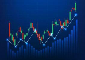 Lager Graph Technologie Hintergrund es ist ein Technologie Das zeigt an das Wachstum Preis von ein Unternehmen auf das Lager Markt, zunehmend das Attraktivität von Investoren. Grün und rot Diagramme entlang mit Riegel vektor