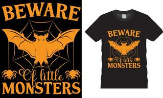 Halloween komisch in acht nehmen von wenig Monster Vektor Grafik T-Shirt Design