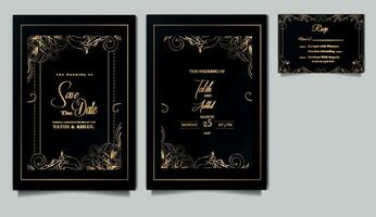 Luxus elegant Hochzeit Einladung Karte Design einstellen vektor