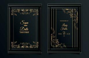 Luxus-Hochzeitseinladungskarten-Design-Set vektor