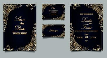 Luxus elegant Hochzeit Einladung Karte einstellen vektor