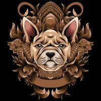 französische Bulldogge-Vektorillustration vektor