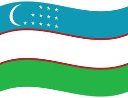 Usbekistan Flagge Welle. Usbekistan Flagge. Flagge von Usbekistan vektor