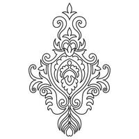 Teppich Komponenten. schwarz Streifen. Teppich orientalisch Ornament mit Blumen- Motive. indisch Design Element zum Henna Tätowierung, Erwachsene Färbung Buch, Gruß Karte, Hochzeit Einladung oder Spa Schönheit Flyer. vektor