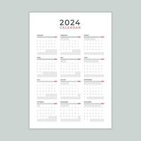 kalender 2024 design mall. 2024 papper kalender layout i tryckbar stil. vektor illustration