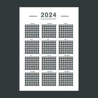 kalender 2024 design mall. 2024 papper kalender layout i tryckbar stil. vektor illustration