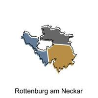Vektor Karte von Rottenburg bin neckar. Grenzen von zum Ihre Infografik. Vektor Illustration Design Vorlage