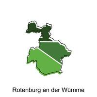 Rotenberg ein der Wumme Stadt Karte Illustration Design, Welt Karte International Vektor Vorlage bunt mit Gliederung Grafik