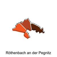 Rothenbach ein der pegnitz Stadt Karte Illustration Design, Welt Karte International Vektor Vorlage bunt mit Gliederung Grafik