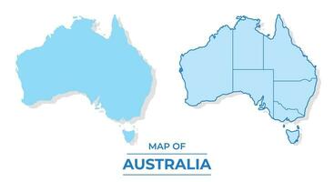 vektor Australien Karta uppsättning enkel platt och översikt stil illustration