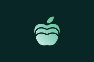 Linie Kunst Apfel fliegen Logo Design Vorlage vektor