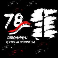 Lycklig indonesien oberoende dag hälsning.med monas ikon, svart bakgrund abstrakt vektor illustration design