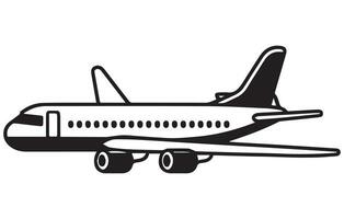 trafikflygplan. redigerbar översikt skiss av flygplan. stock vektor illustration, översikt teckning plan i en platt stil,