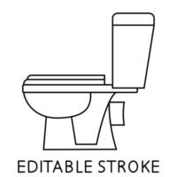 toalett linjär ikon. tunn linje illustration. kontursymbol. vektor isolerade konturteckning. toalett linje ikon. redigerbar stroke. vektor illustration
