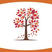 höst träd falla löv i rörelse logotyp vektor