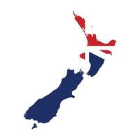 Neu Neuseeland Karte mit National Flagge Vektor Illustration
