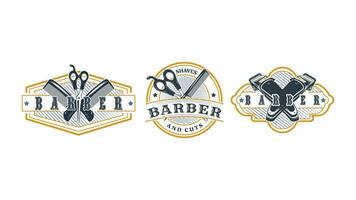 Friseur Logo Vorlage Satz, Logo Pack, Logo bündeln, Logo Vektor Pack, einfach zu bearbeiten