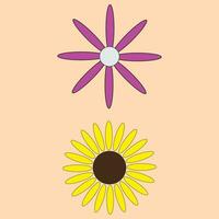 ein Sonnenblume mit ein lila Blume vektor