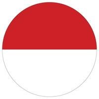 Monaco Flagge Kreis Form. Flagge von Monaco runden gestalten vektor