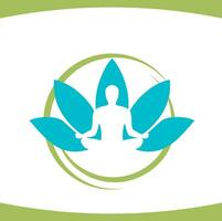 Yoga Pose Lotus Wellness Logo Vektor