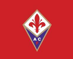 Fiorentina Verein Logo Symbol Serie ein Fußball kalcio Italien abstrakt Design Vektor Illustration mit rot Hintergrund