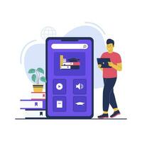platt design av mobil app för utbildning och e-learning vektor