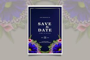 elegantes Save the Date Hochzeitseinladungskartenset vektor