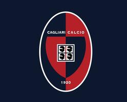 cagliari klubb symbol logotyp serie en fotboll calcio Italien abstrakt design vektor illustration med blå bakgrund