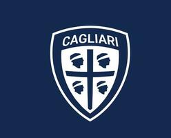 cagliari Verein Logo Symbol Weiß Serie ein Fußball kalcio Italien abstrakt Design Vektor Illustration mit Blau Hintergrund