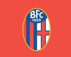 fc bologna klubb symbol logotyp serie en fotboll calcio Italien abstrakt design vektor illustration med röd bakgrund