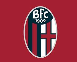 fc bologna klubb logotyp symbol serie en fotboll calcio Italien abstrakt design vektor illustration med röd bakgrund