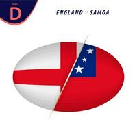 Rugby Wettbewerb England v Samoa . Rugby gegen Symbol. vektor
