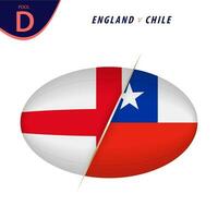 Rugby Wettbewerb England v Chile . Rugby gegen Symbol. vektor