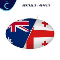 Rugby Wettbewerb Australien v Georgia . Rugby gegen Symbol. vektor