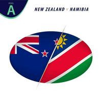 Rugby Wettbewerb Neu Neuseeland v Namibia . Rugby gegen Symbol. vektor